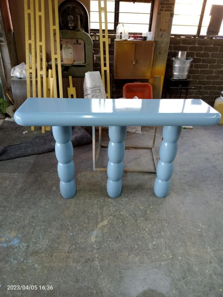 Bubbly Blue Lacquer Console