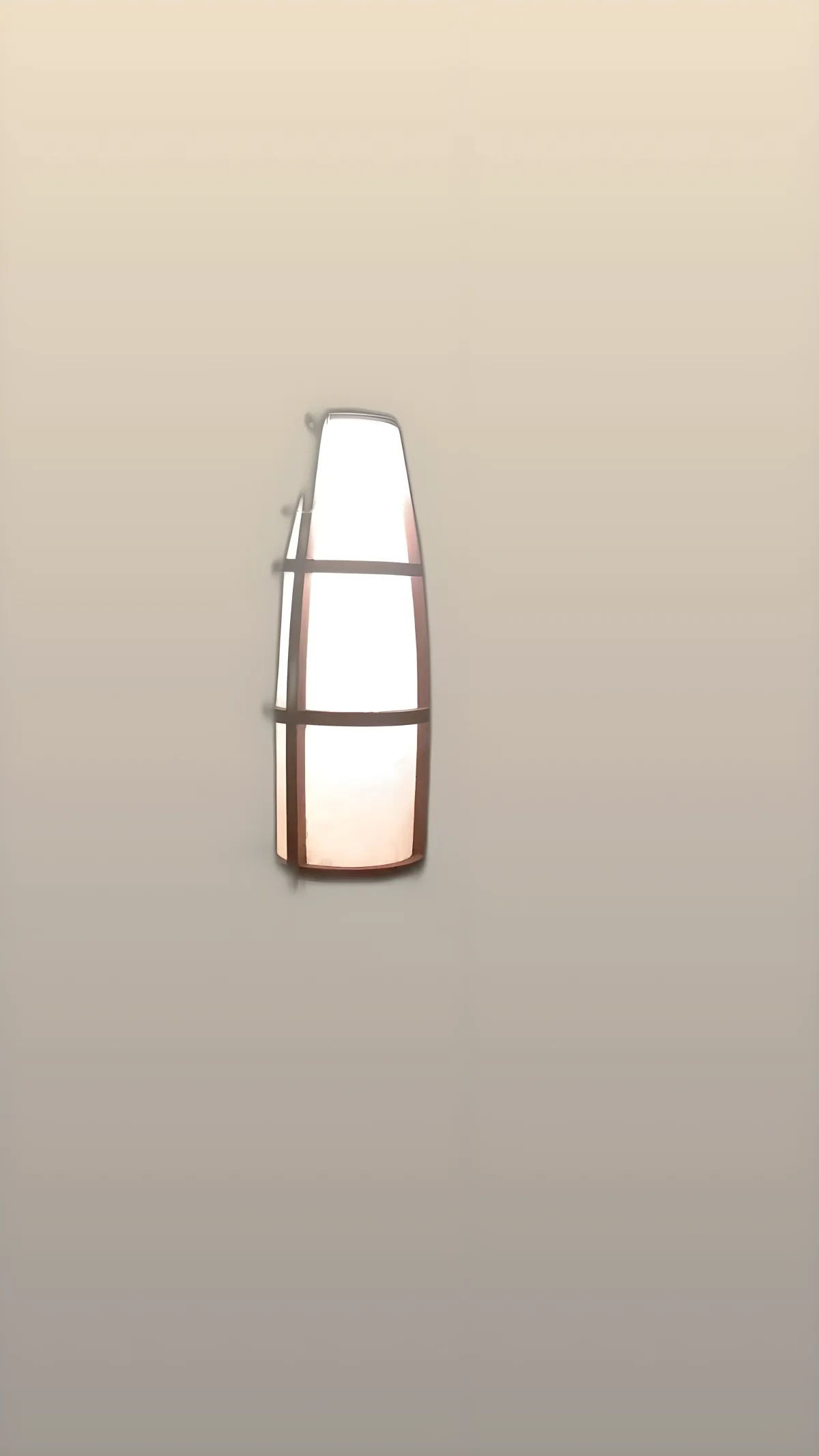 Floor lamp with organic clepsydra design, warm light through natural materials